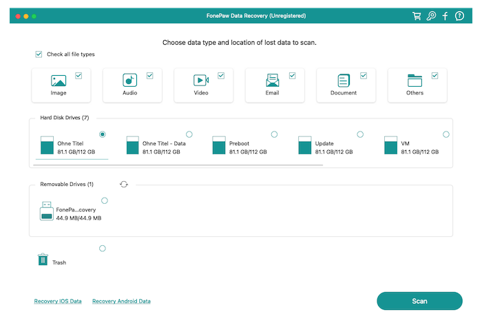 Select to Scan Mac and Detect Deleted Notes