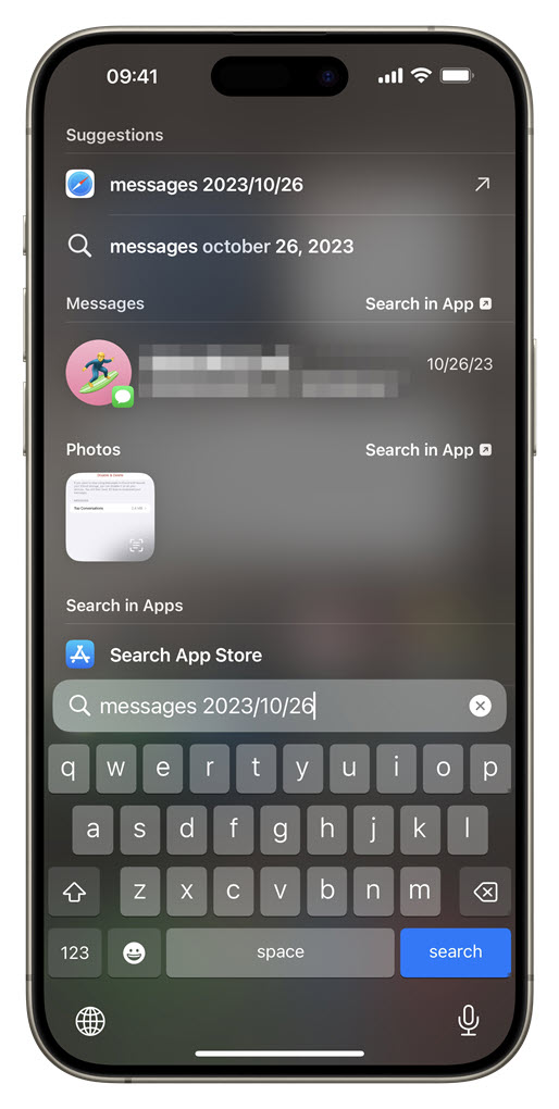 Search Messages by Date