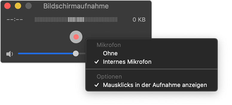 Stopp-Taste auf Bildschirmfoto