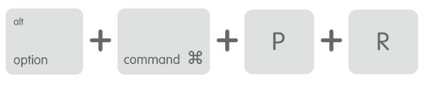 Option + Command + P + R“ Taste gleichzeitig drücken
