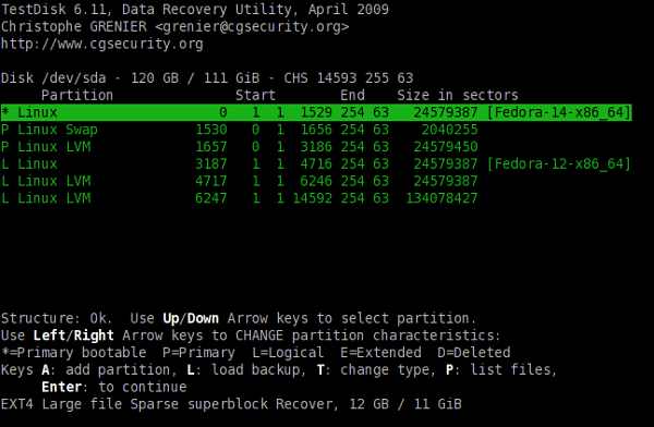 Testdisk Interface