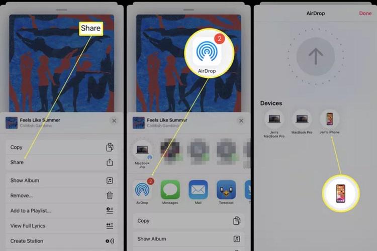 Transfer Music from iPhone to iPhone Using AirDrop
