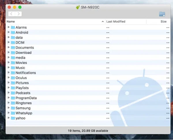 透過 USB 線傳送三星照片到 Mac