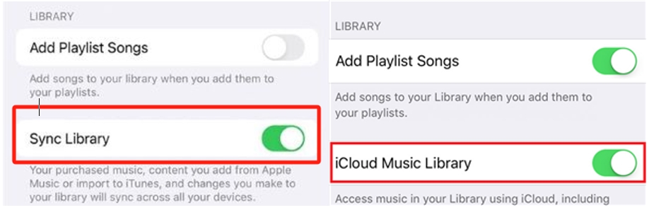 Turn on iCloud Music Library