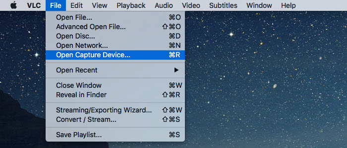 VLC 媒體播放器錄影 Mac 螢幕