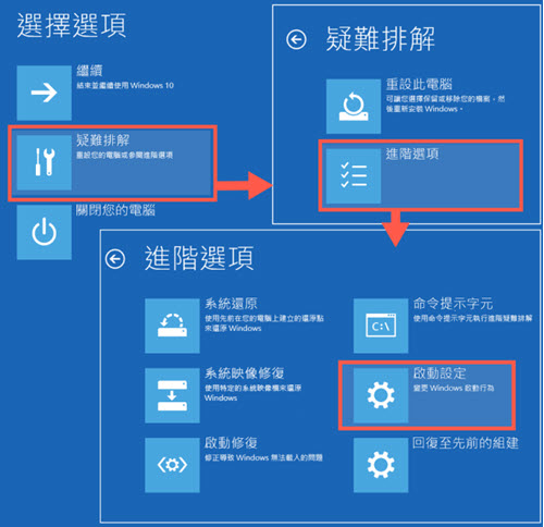 Windows 安全模式設定介面